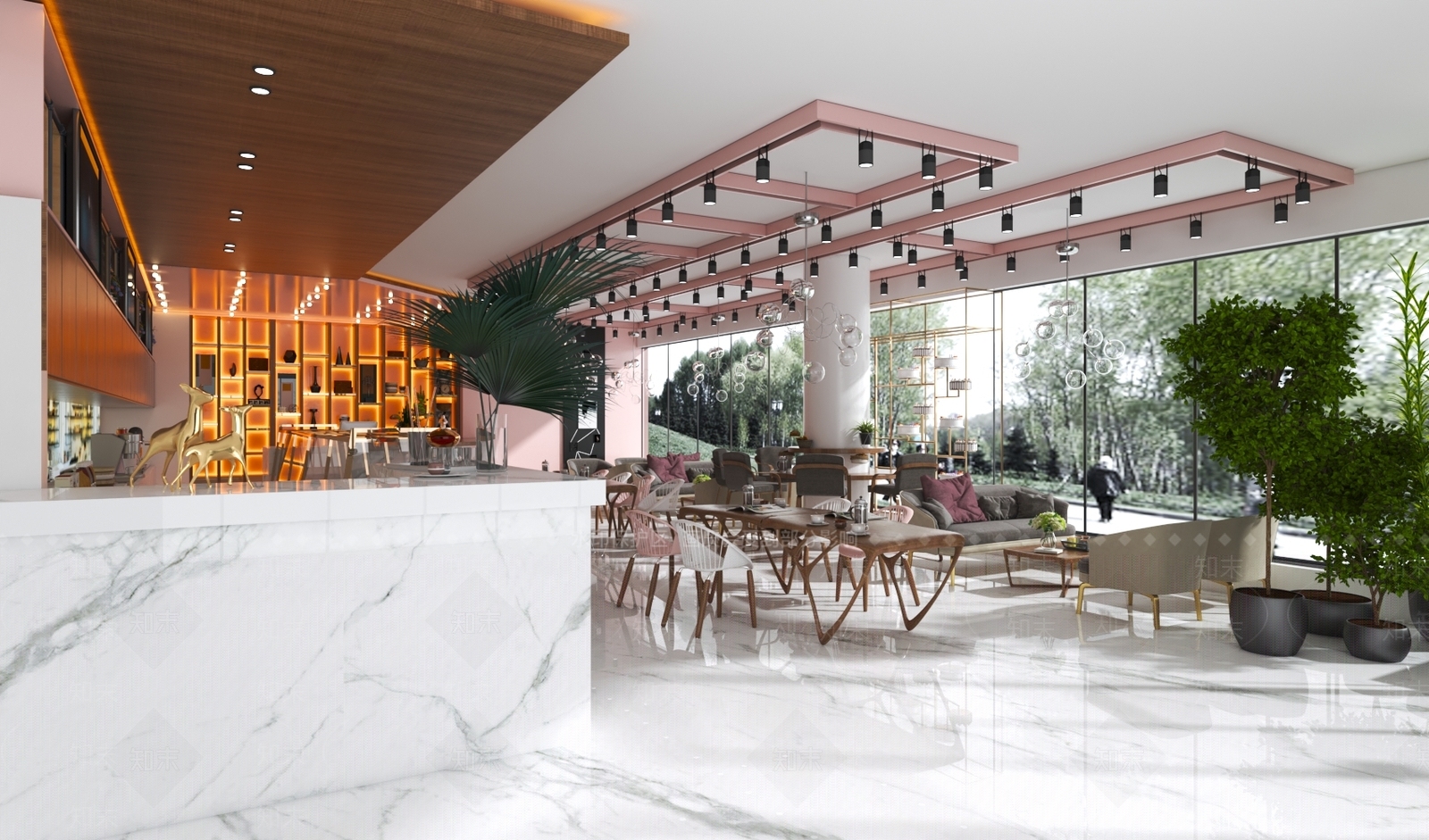 现代北欧咖啡厅3D模型下载【ID:1188166658】