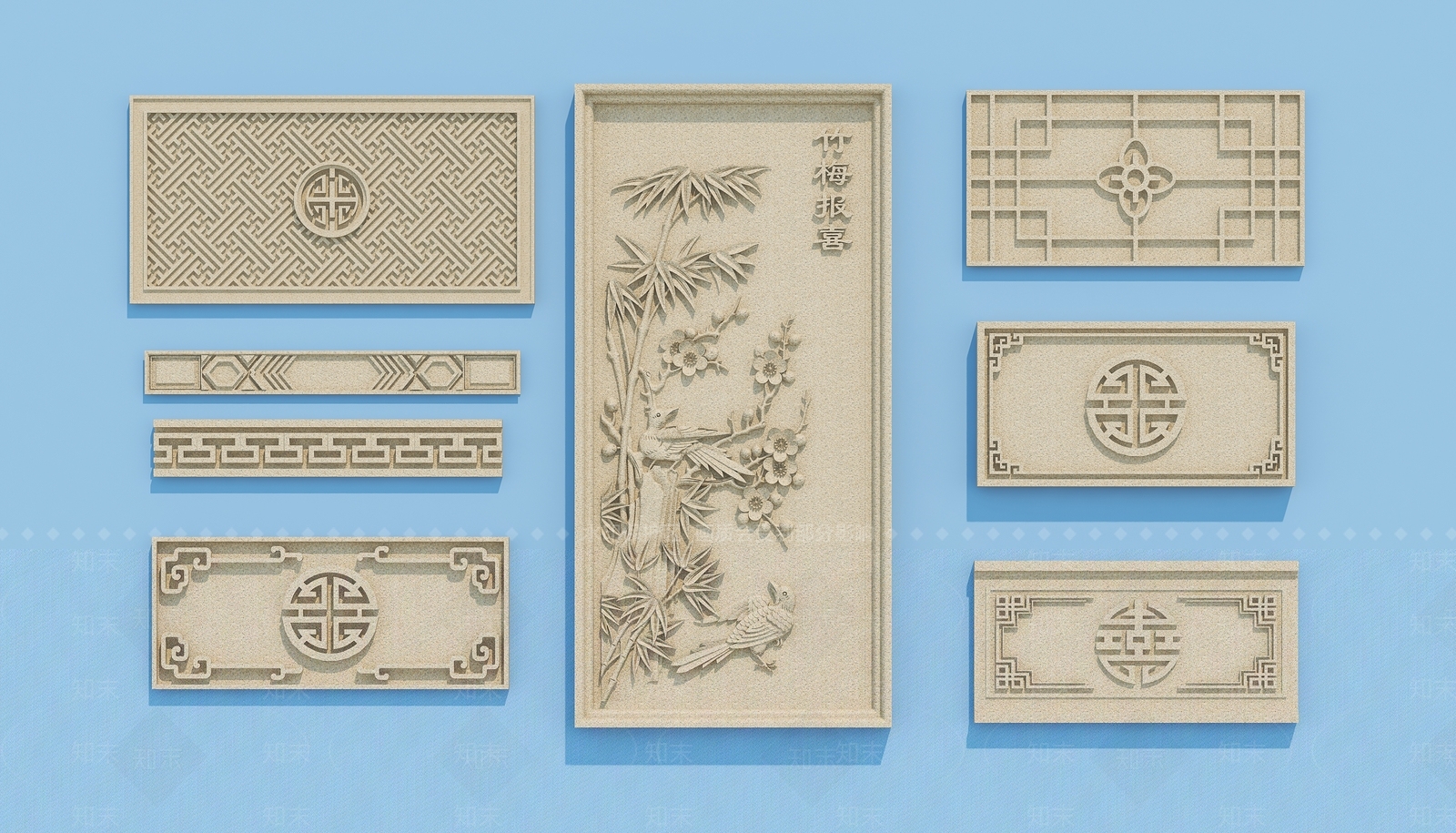 新中式中式雕花3D模型下载【ID:1188166843】