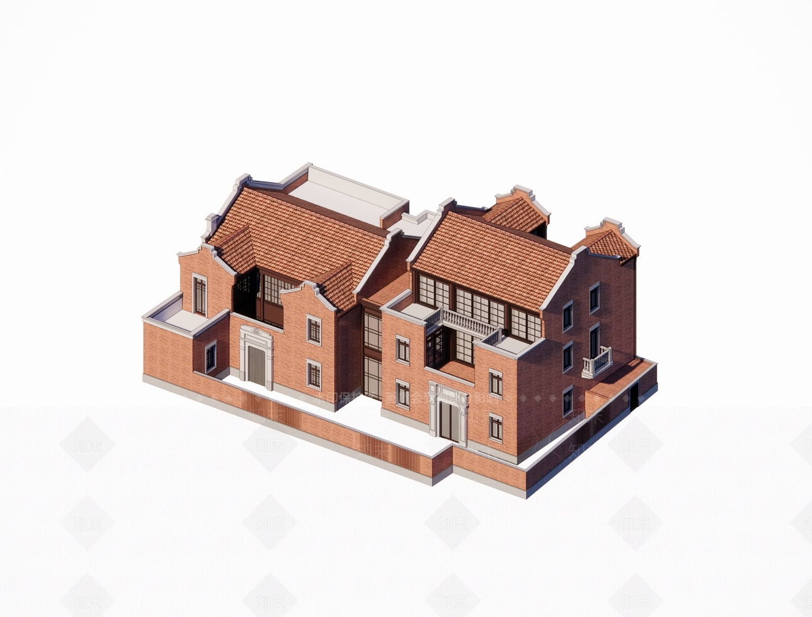 欧式别墅SU模型下载【ID:1188167238】