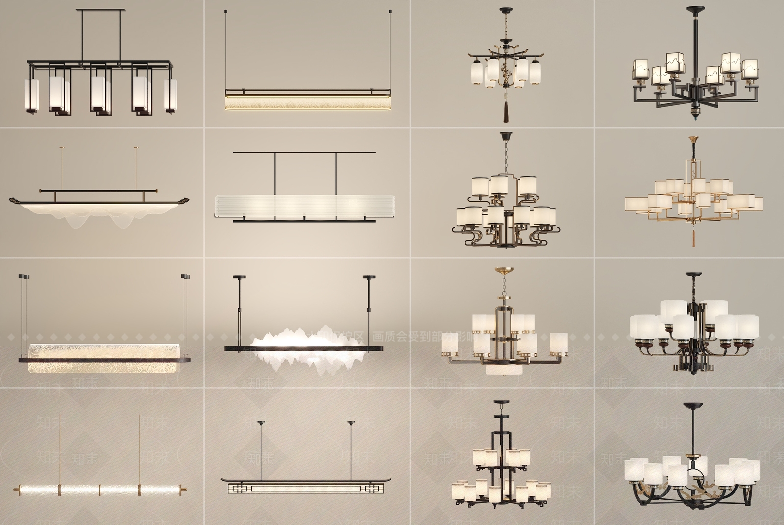 新中式中式餐厅吊灯3D模型下载【ID:1188168705】