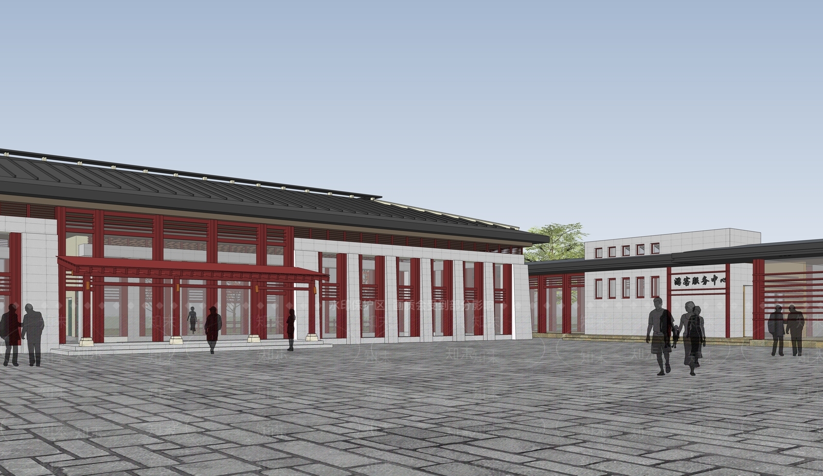新中式中式古建筑SU模型下载【ID:1188172816】