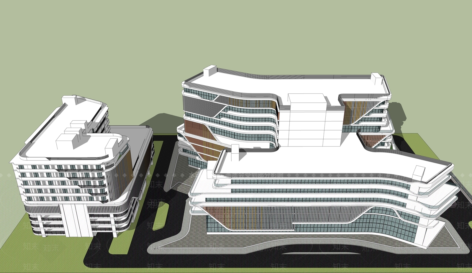 现代商场建筑SU模型下载【ID:1188173066】
