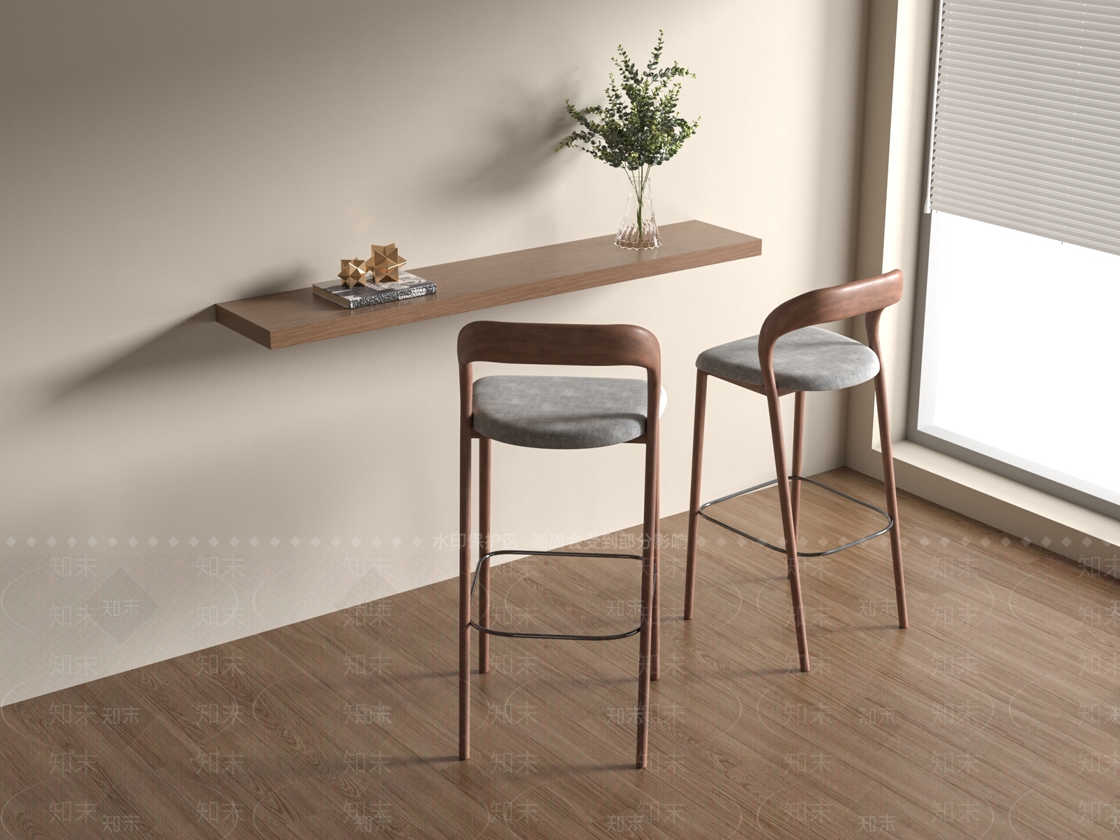 现代吧椅3D模型下载【ID:1188173967】