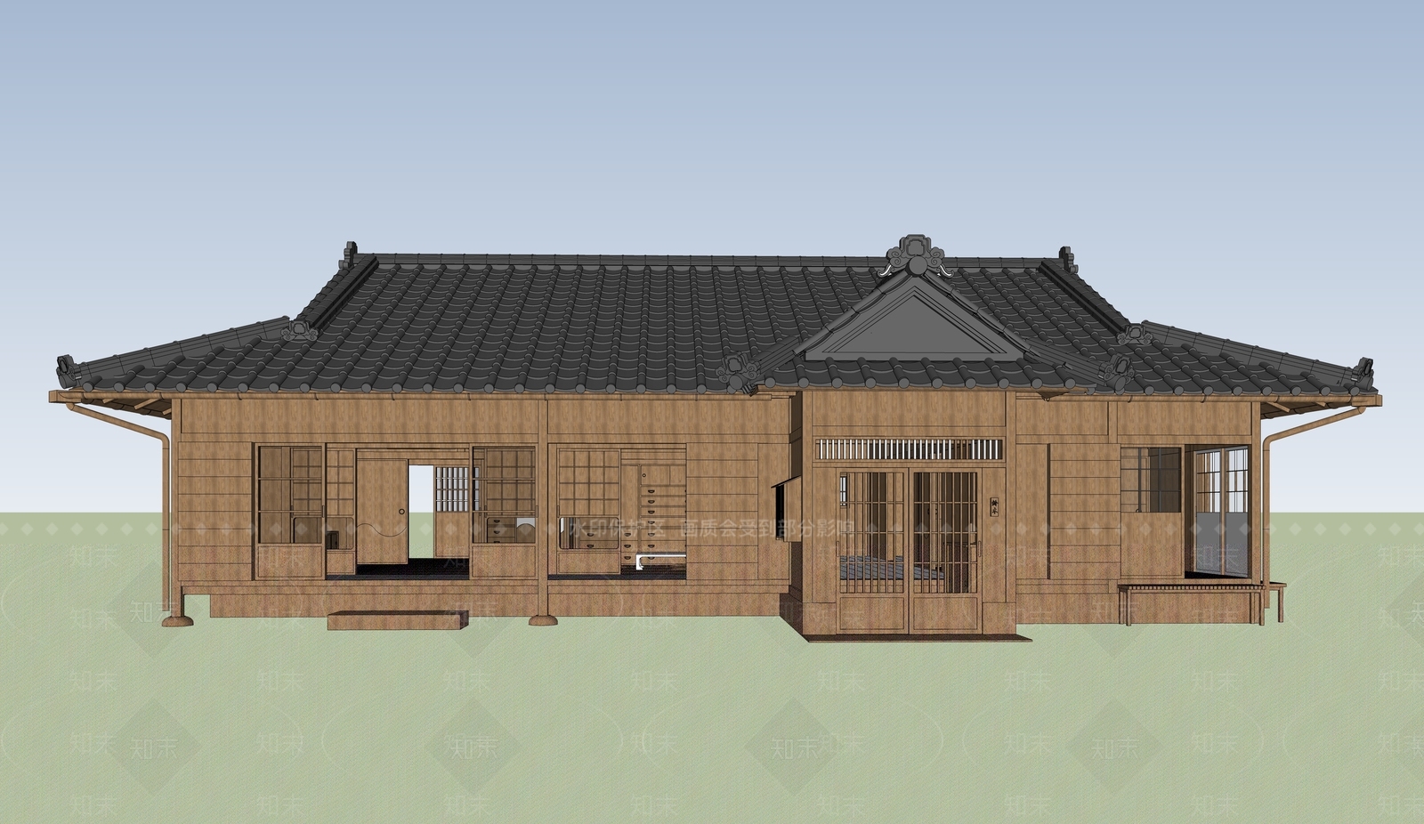 日式乡村民房SU模型下载【ID:1188173998】