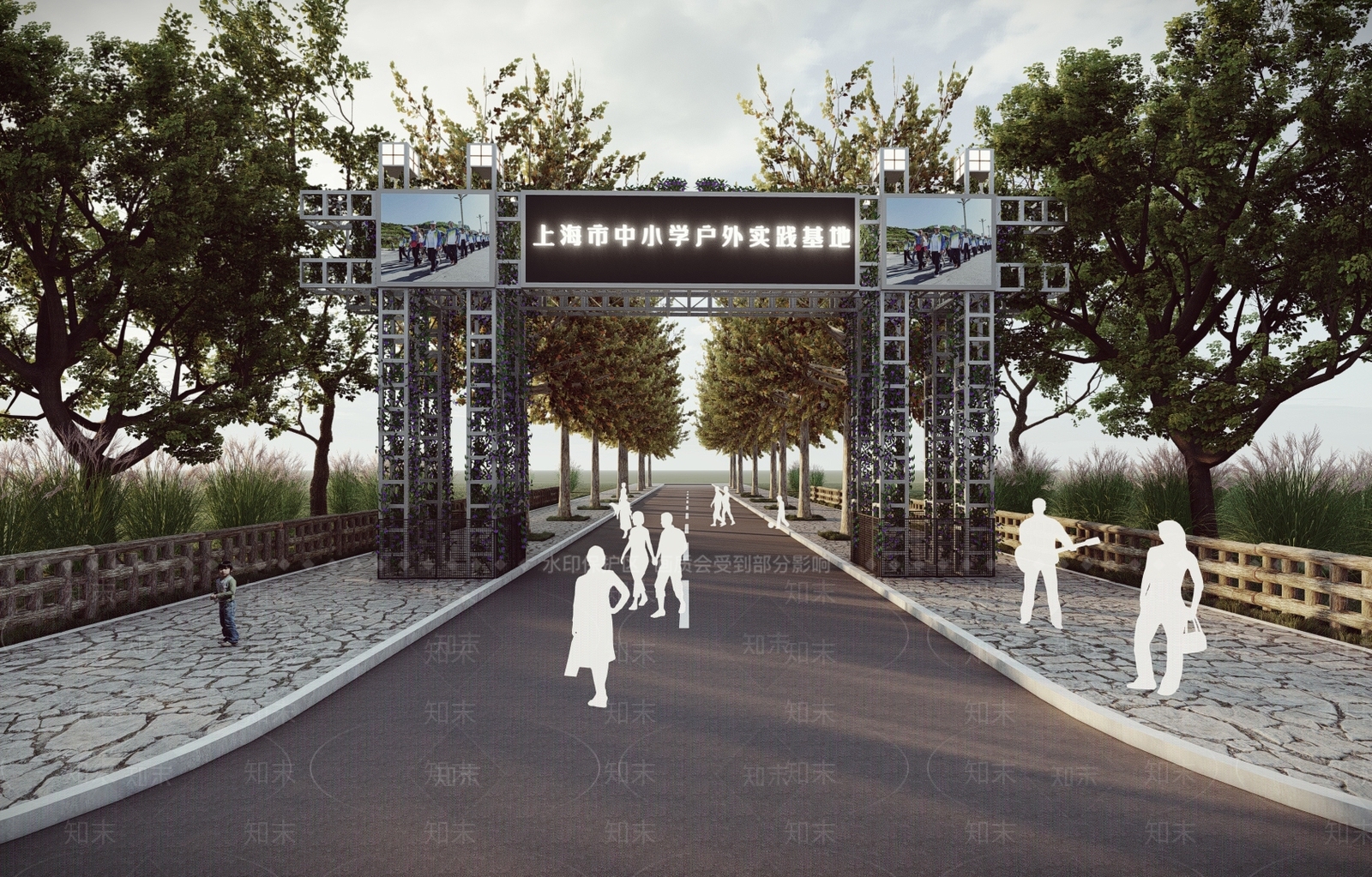 现代入口大门SU模型下载【ID:1188174627】