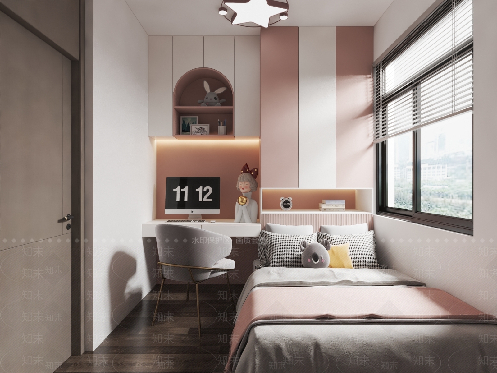 现代简约女孩房3D模型下载【ID:1188187174】
