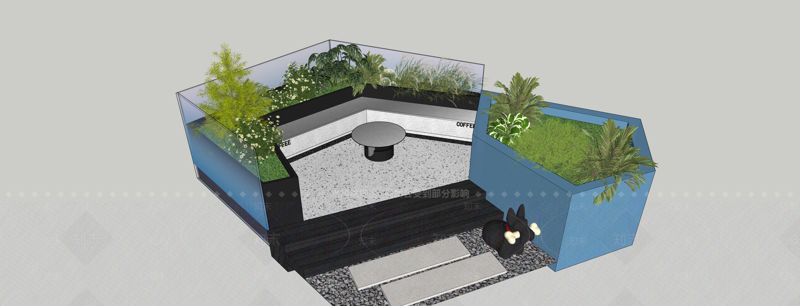 现代极简咖啡厅SU模型下载【ID:1188188946】