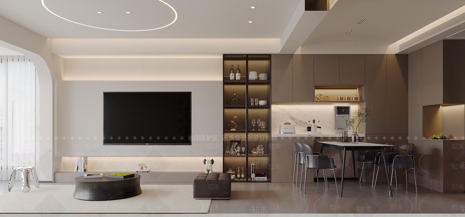 组合式餐边柜家居餐厅3D模型下载【ID:1227385112】