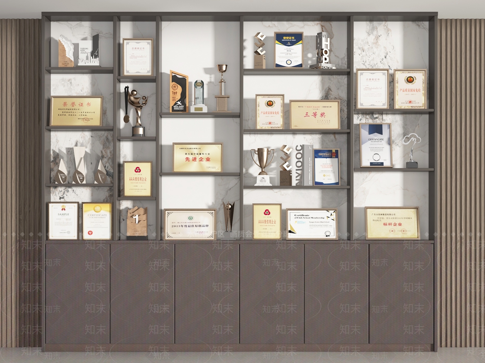 现代奖杯奖牌SU模型下载【ID:1188200321】