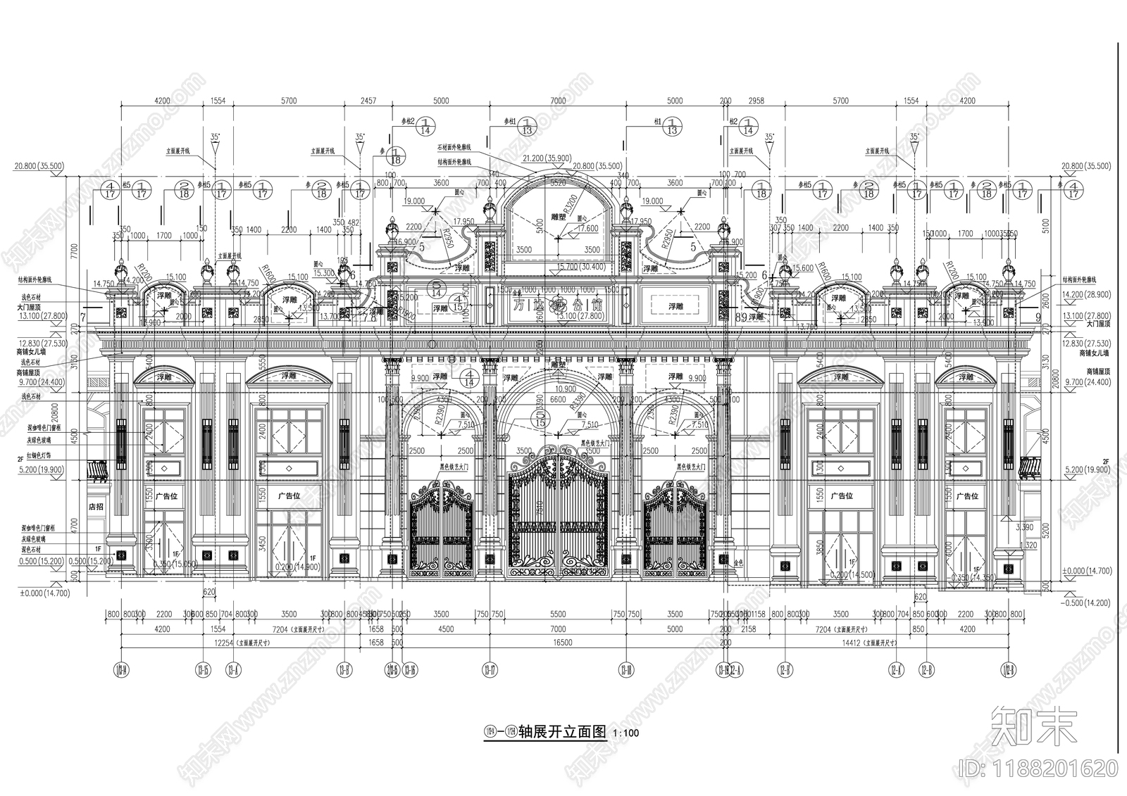 欧式住宅楼建筑施工图下载【ID:1188201620】