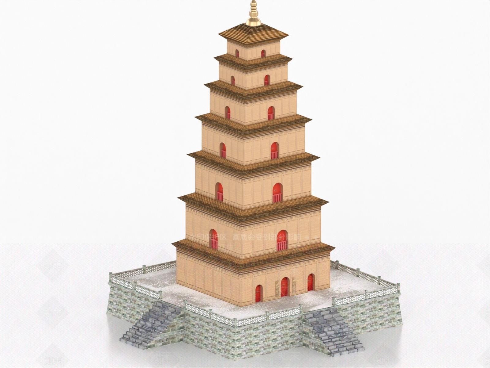 中式古建3D模型下载【ID:1188201751】