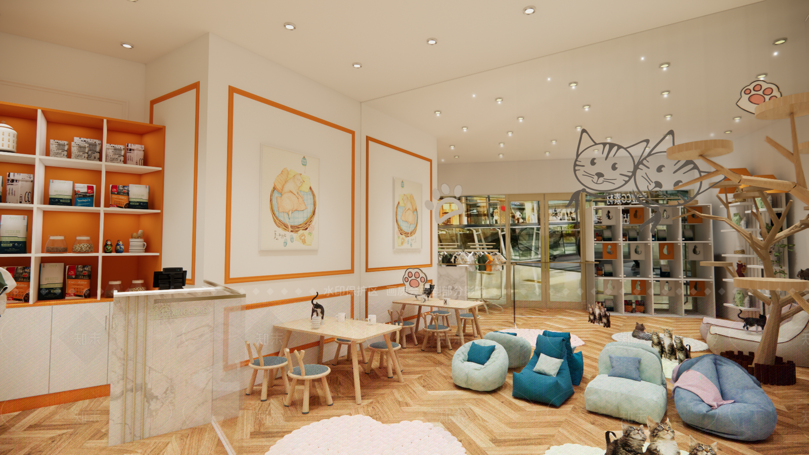 现代宠物店SU模型下载【ID:1216023722】