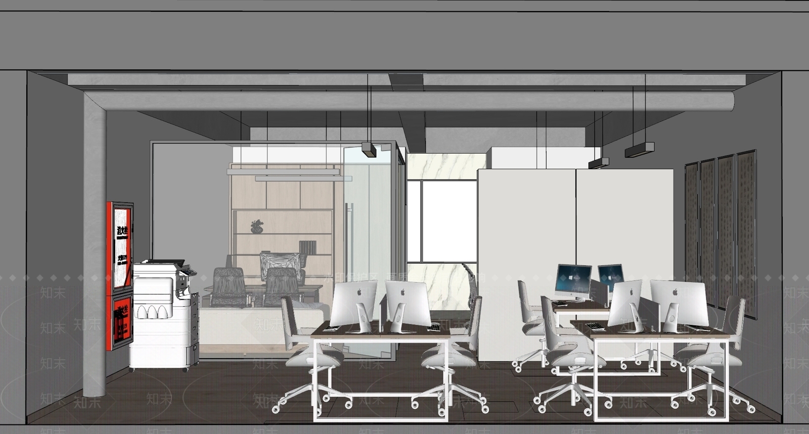现代办公大堂SU模型下载【ID:1188202600】