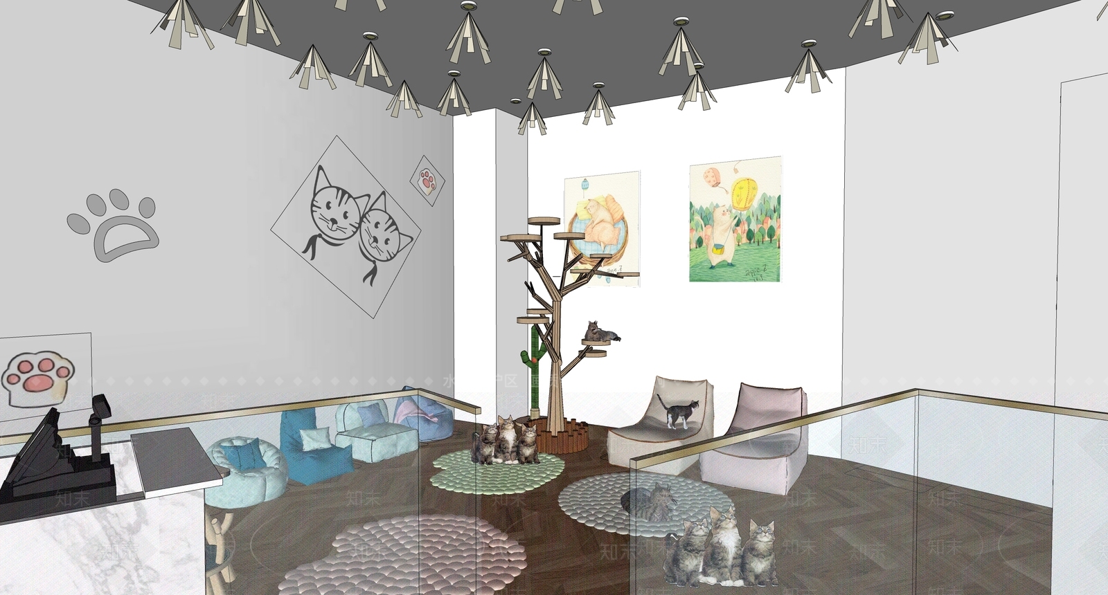 现代简约宠物店SU模型下载【ID:1188202519】