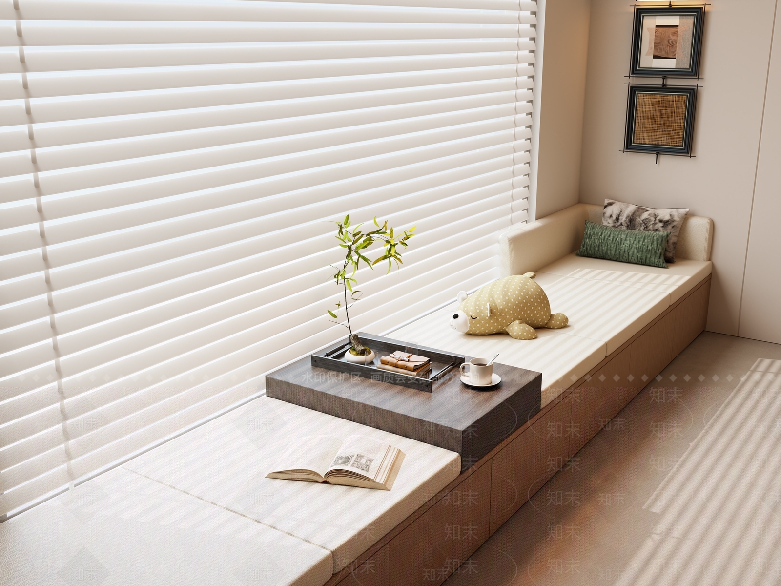 现代飘窗柜3D模型下载【ID:1188203672】