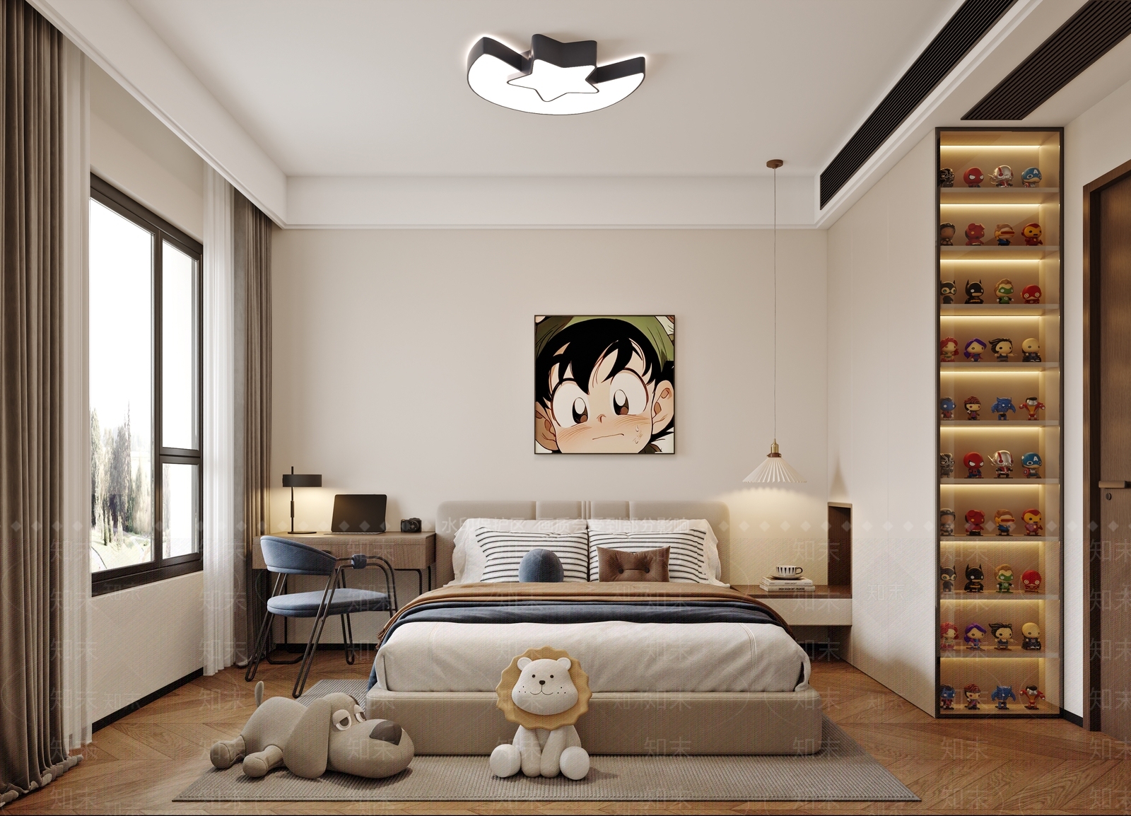 现代男孩房3D模型下载【ID:1215053301】
