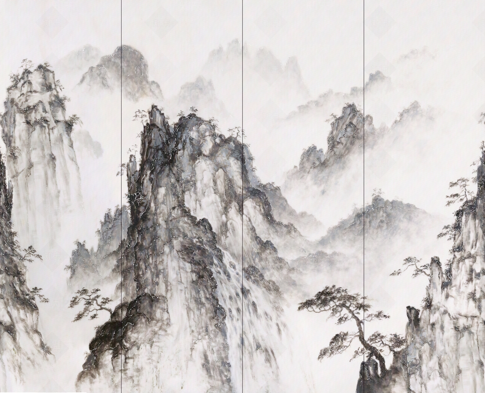 现代新中式山水大理石贴图下载【ID:1188206694】