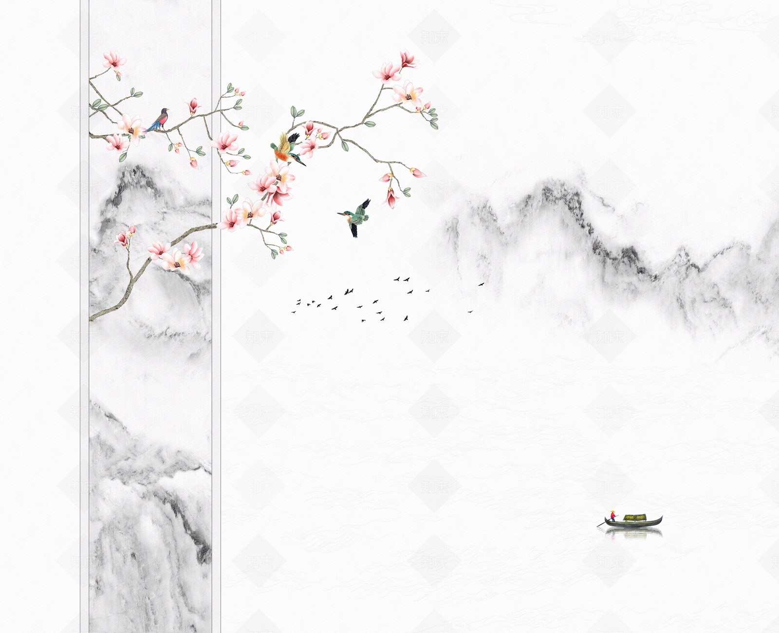 新中式中式硬包贴图下载【ID:1188207682】