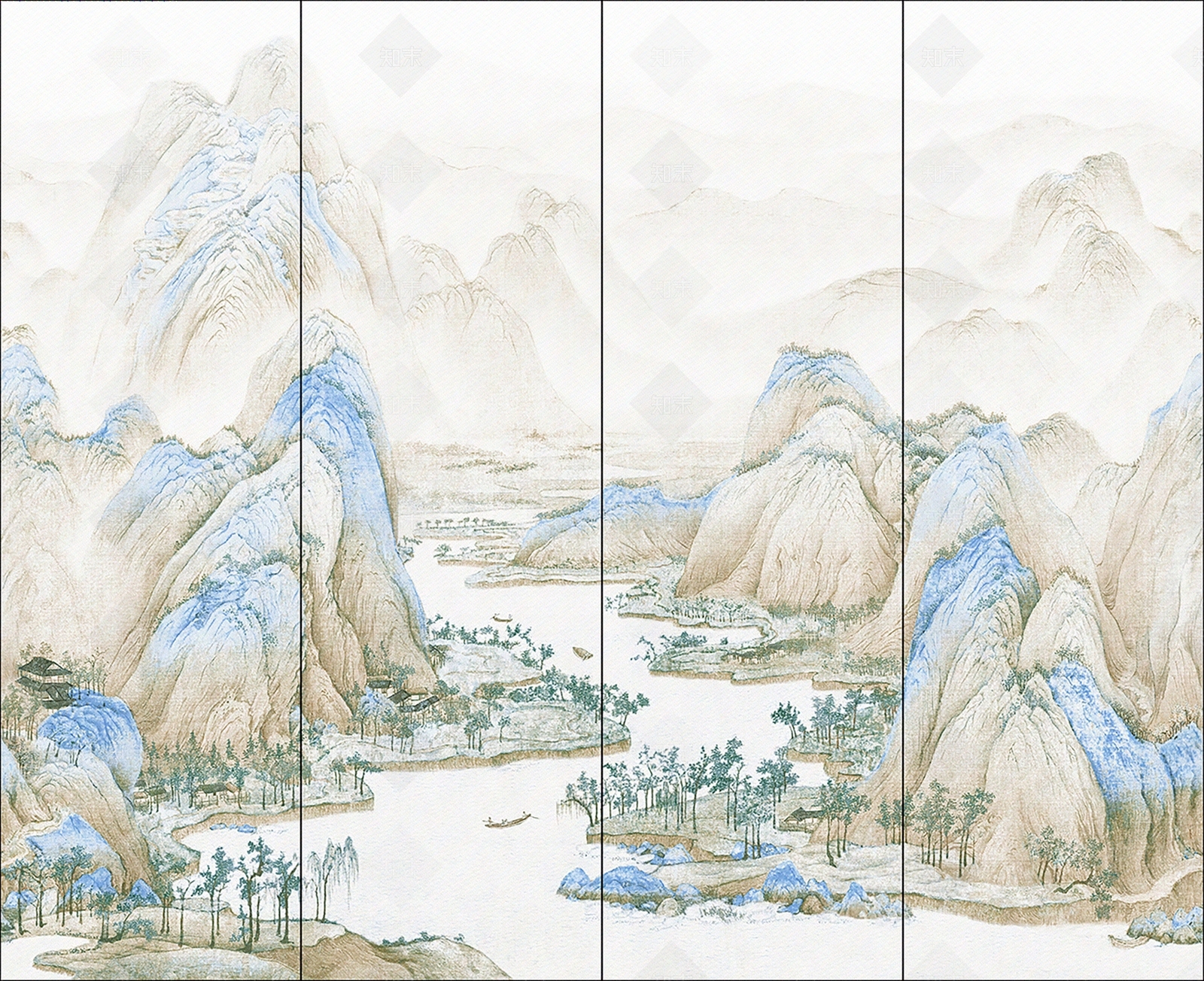 新中式中式壁画贴图下载【ID:1188207659】