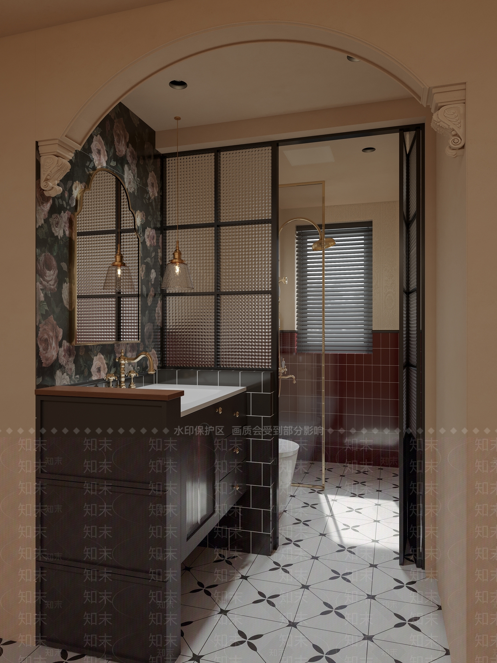 美式复古卫生间3D模型下载【ID:1188208830】