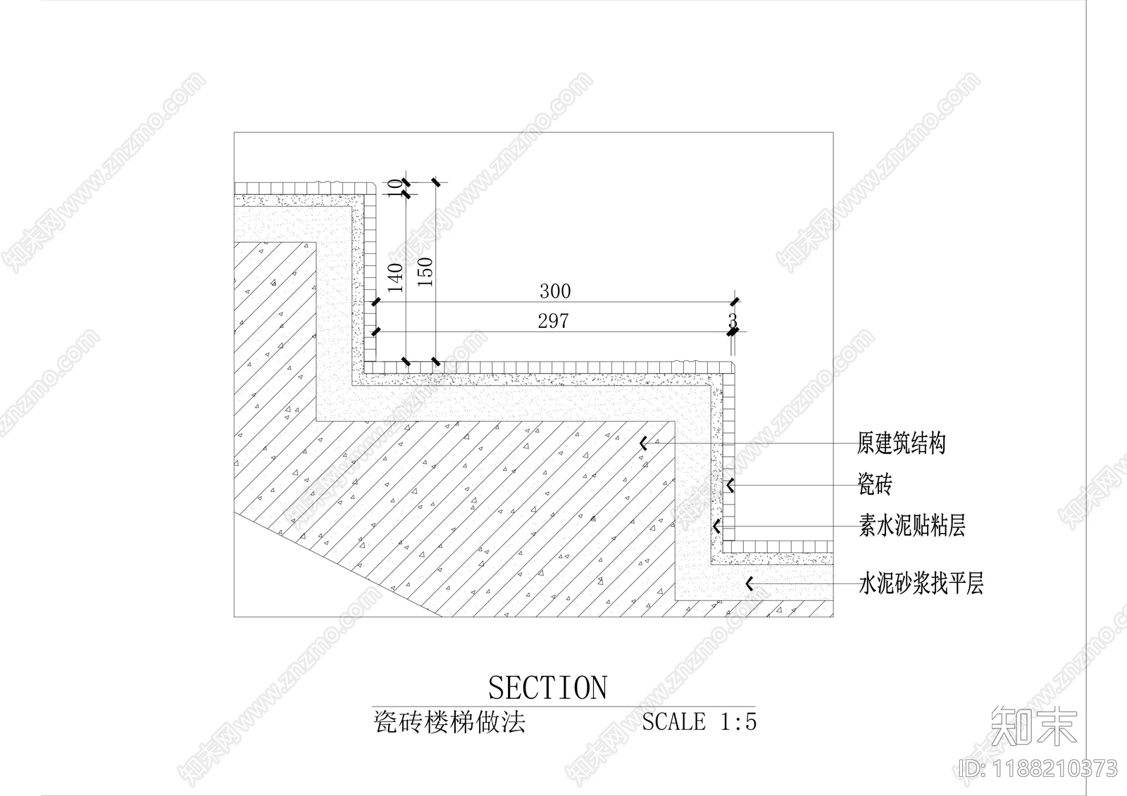 现代楼梯节点cad施工图下载【ID:1188210373】