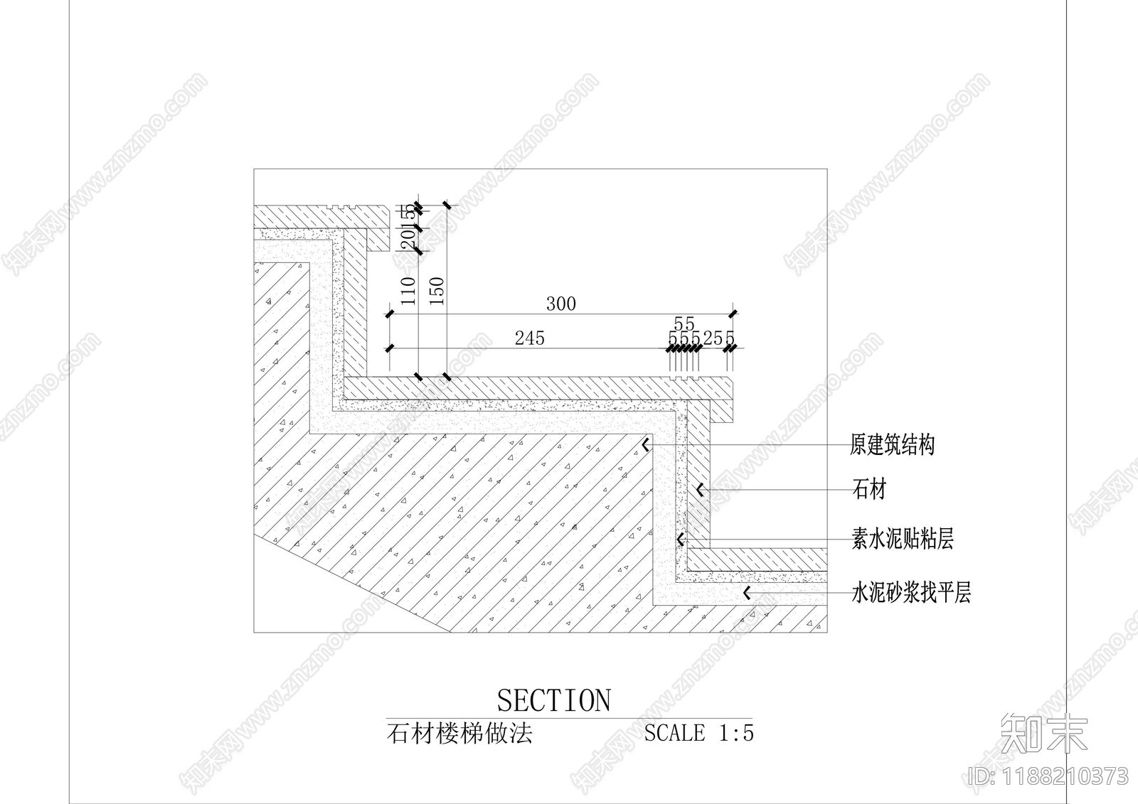 现代楼梯节点cad施工图下载【ID:1188210373】