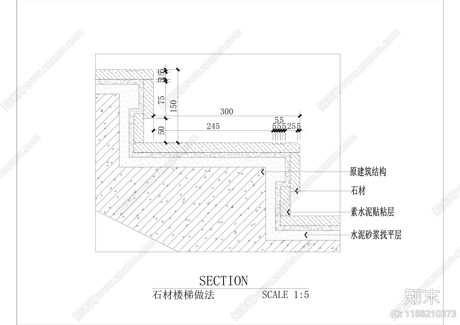 现代楼梯节点cad施工图下载【ID:1188210373】