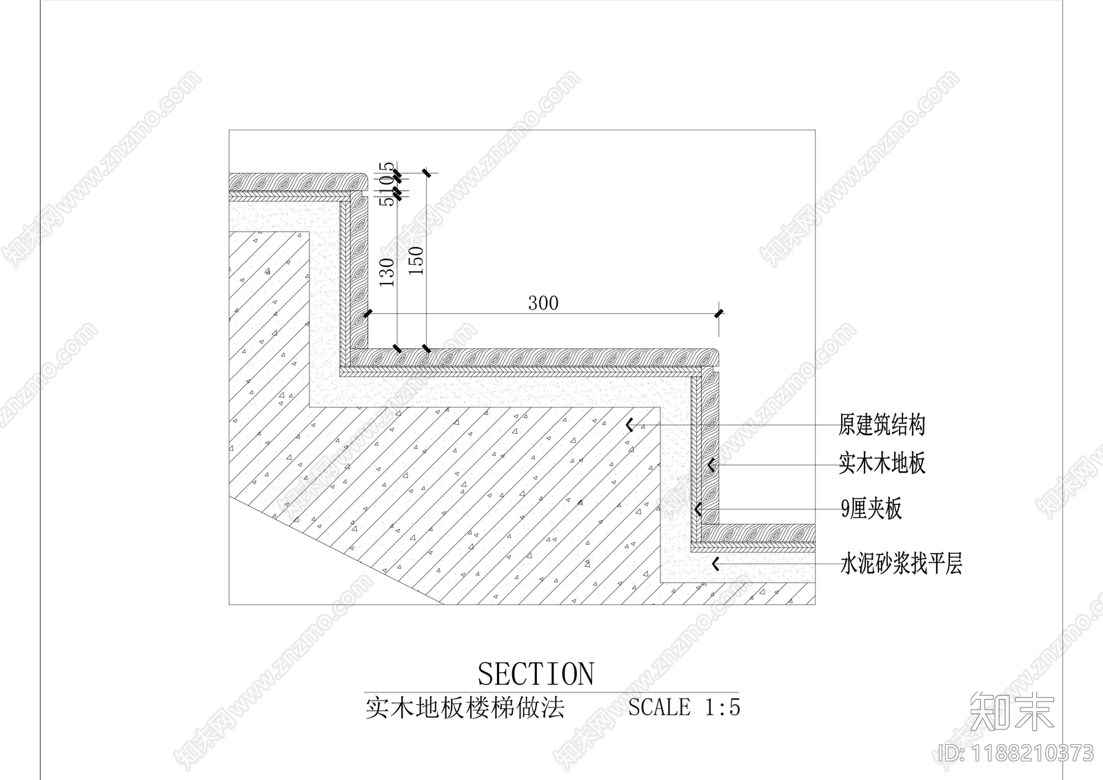 现代楼梯节点cad施工图下载【ID:1188210373】