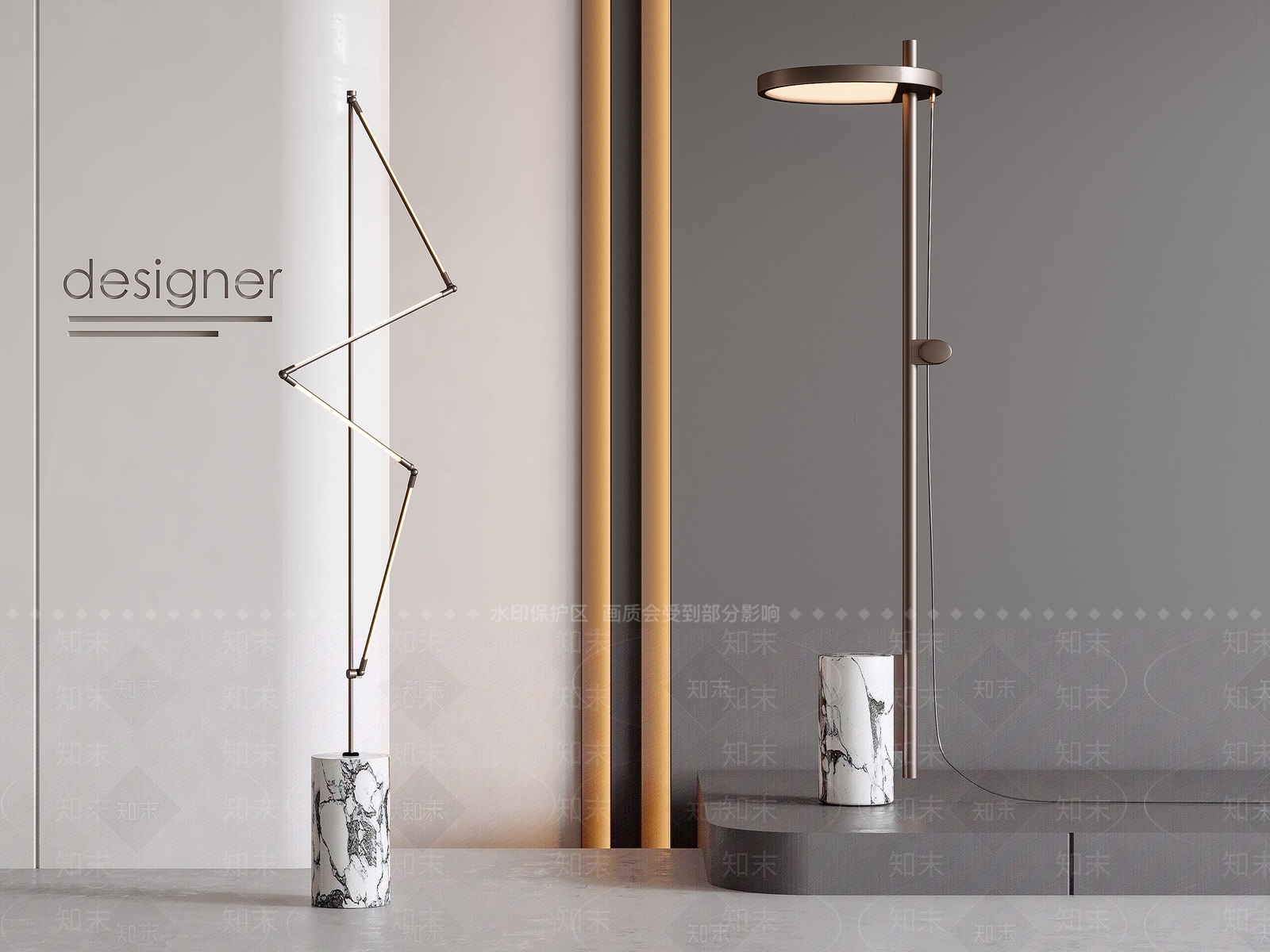 现代意式落地灯SU模型下载【ID:1188211053】