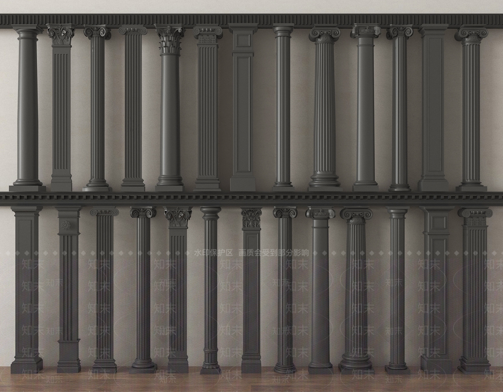 法式柱子SU模型下载【ID:1188212363】