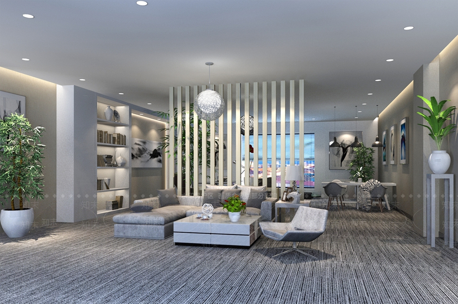 现代办公大厅3D模型下载【ID:1188213961】