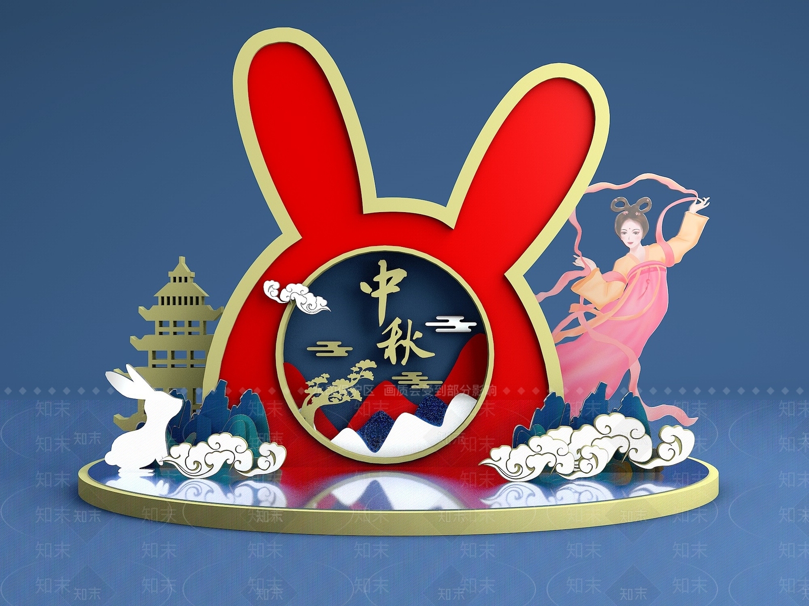 现代妆台妆凳3D模型下载【ID:1188215962】