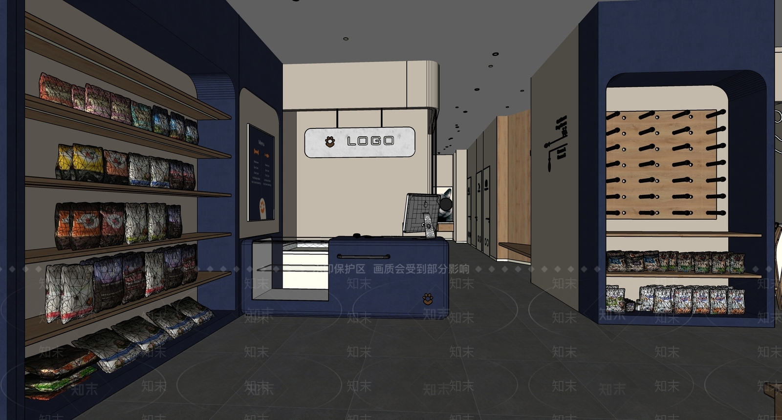 现代简约宠物店SU模型下载【ID:1188220368】