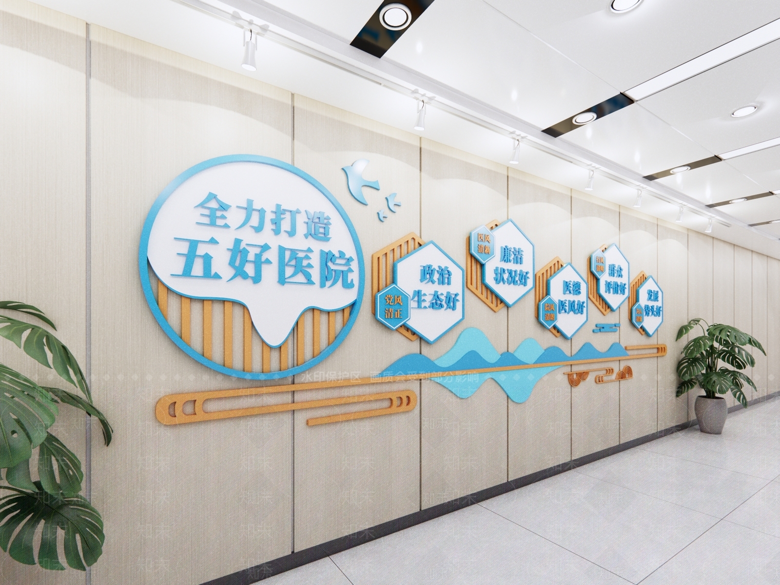 现代新中式文化墙SU模型下载【ID:1188222875】