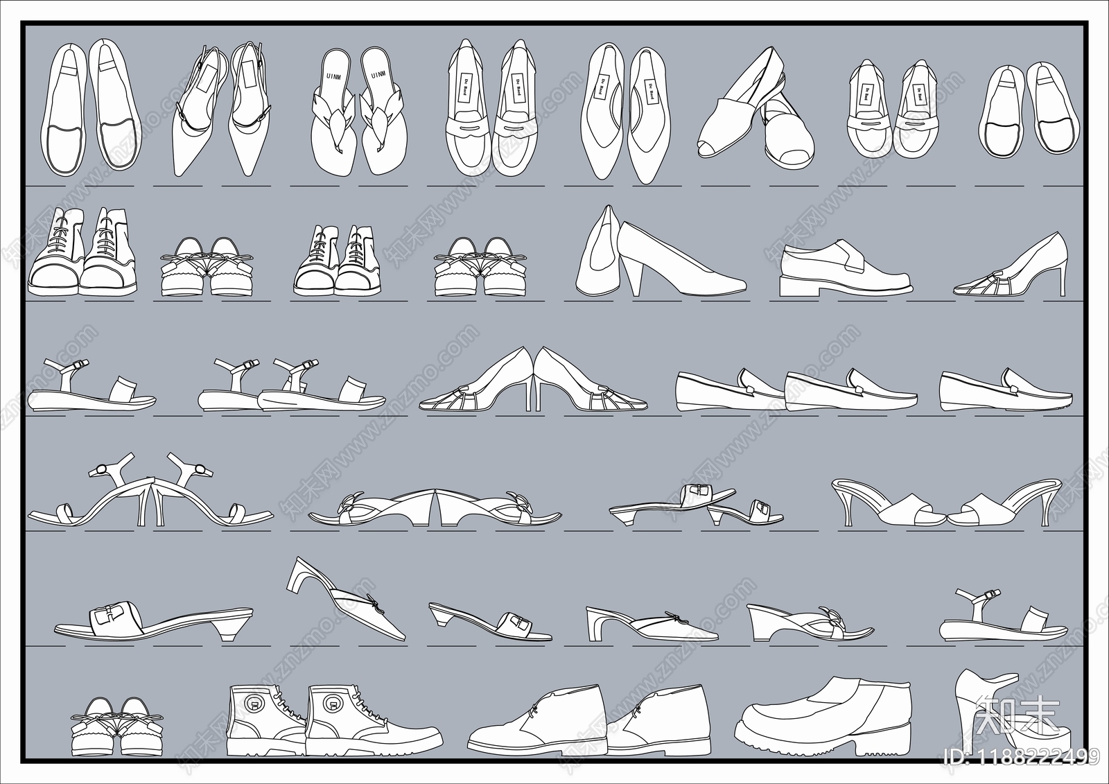 现代综合软装摆件图库施工图下载【ID:1188222499】