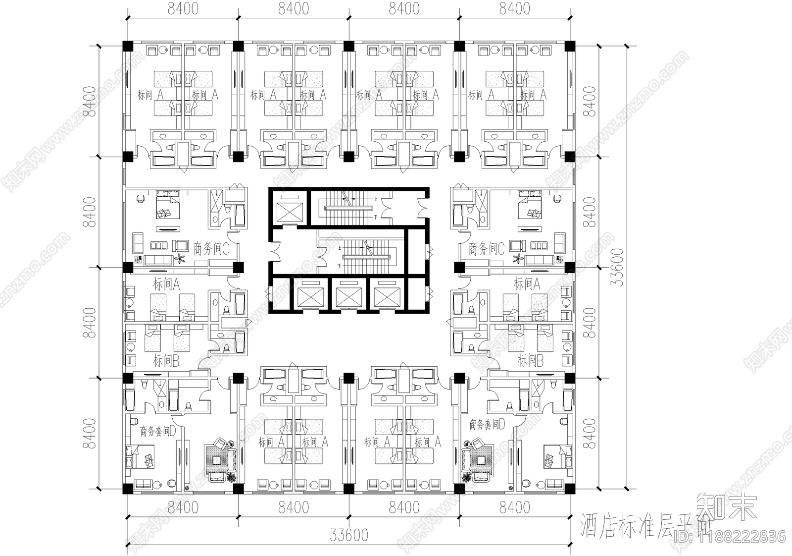 酒店客房施工图下载【ID:1188222836】