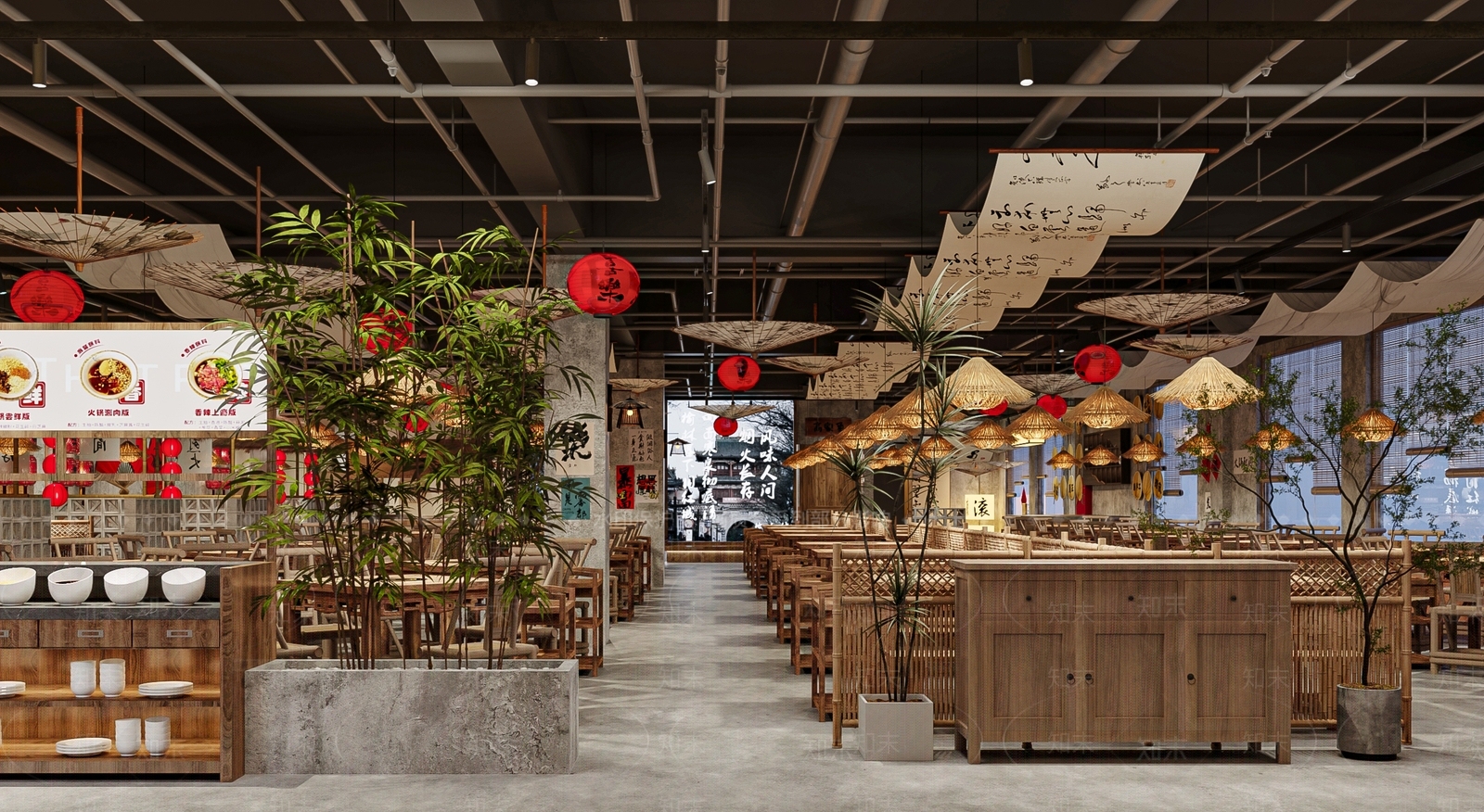 新中式火锅店SU模型下载【ID:1188228348】