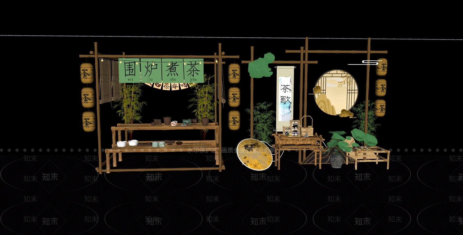 摊位SU模型下载【ID:1188229144】