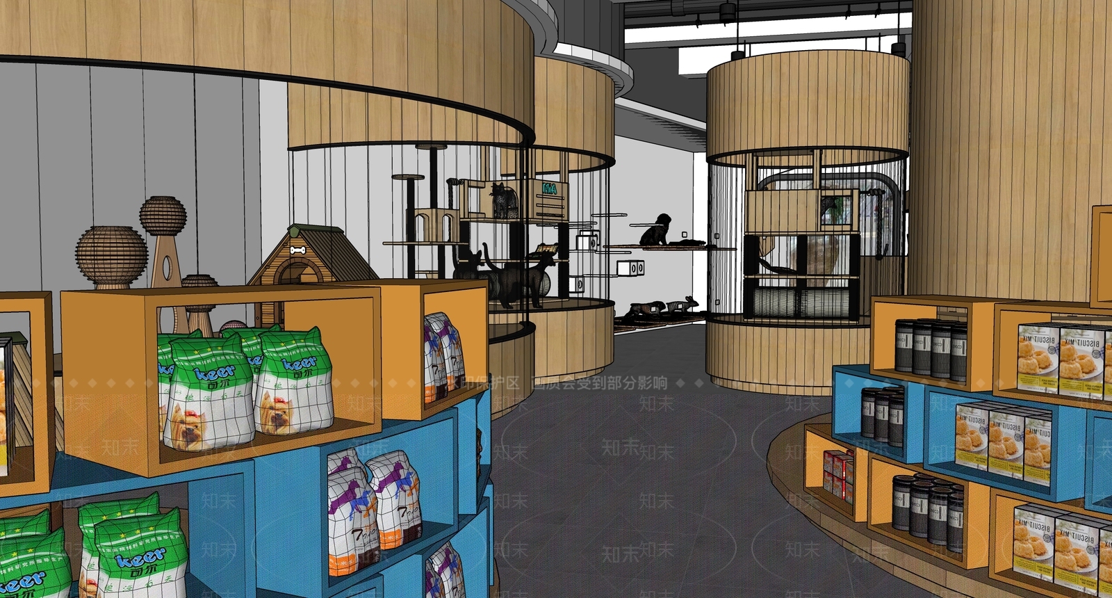 现代简约宠物店SU模型下载【ID:1188230048】