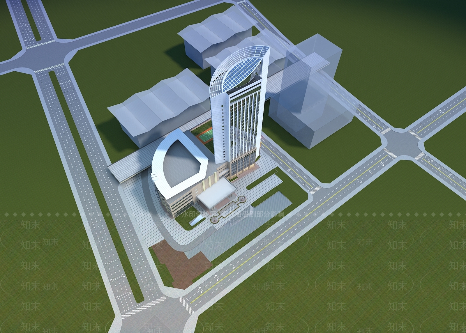 现代办公楼3D模型下载【ID:1188231299】