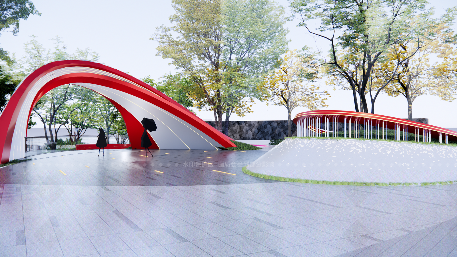 现代景观公园SU模型下载【ID:1188234775】