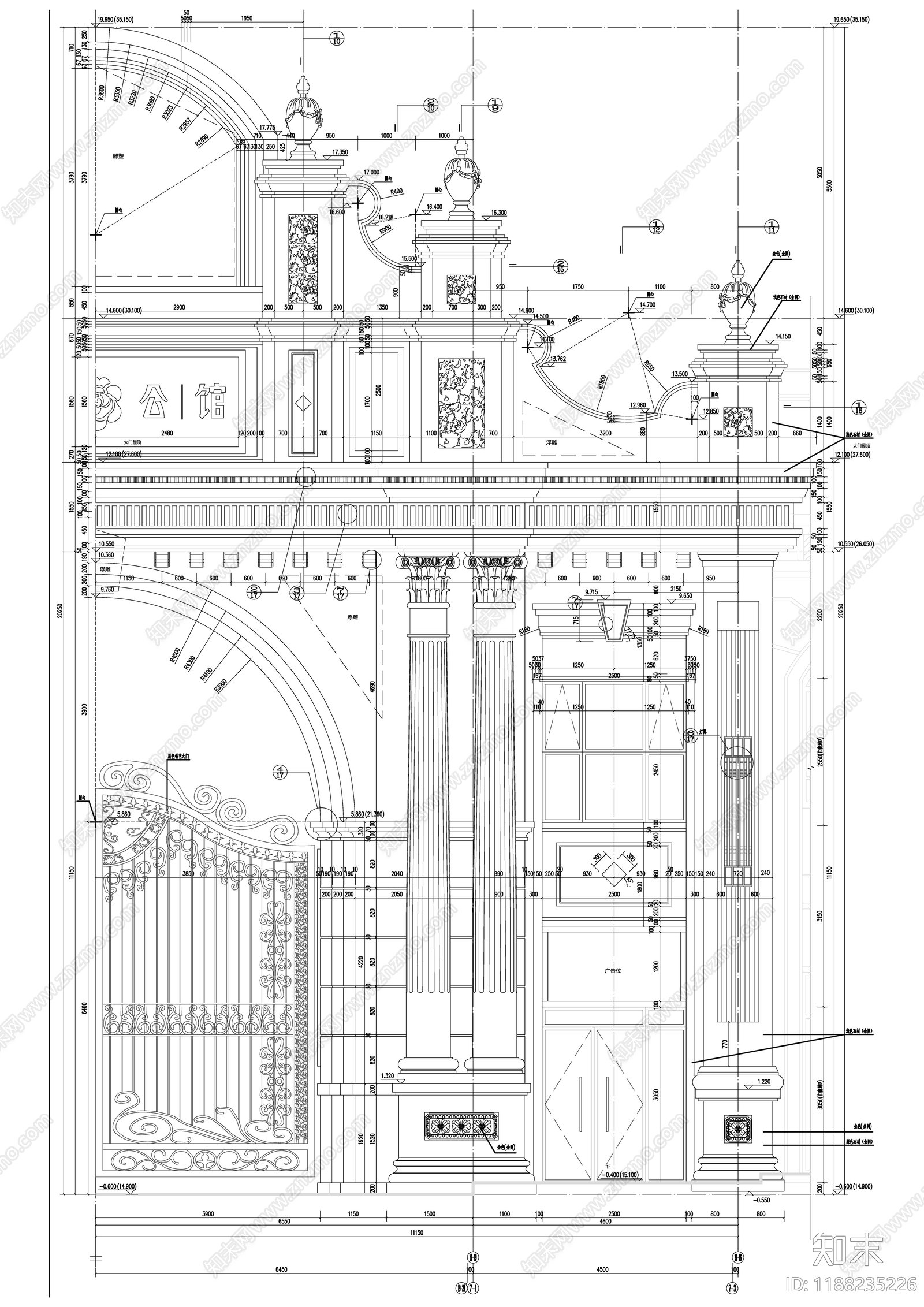 欧式其他商业建筑cad施工图下载【ID:1188235226】