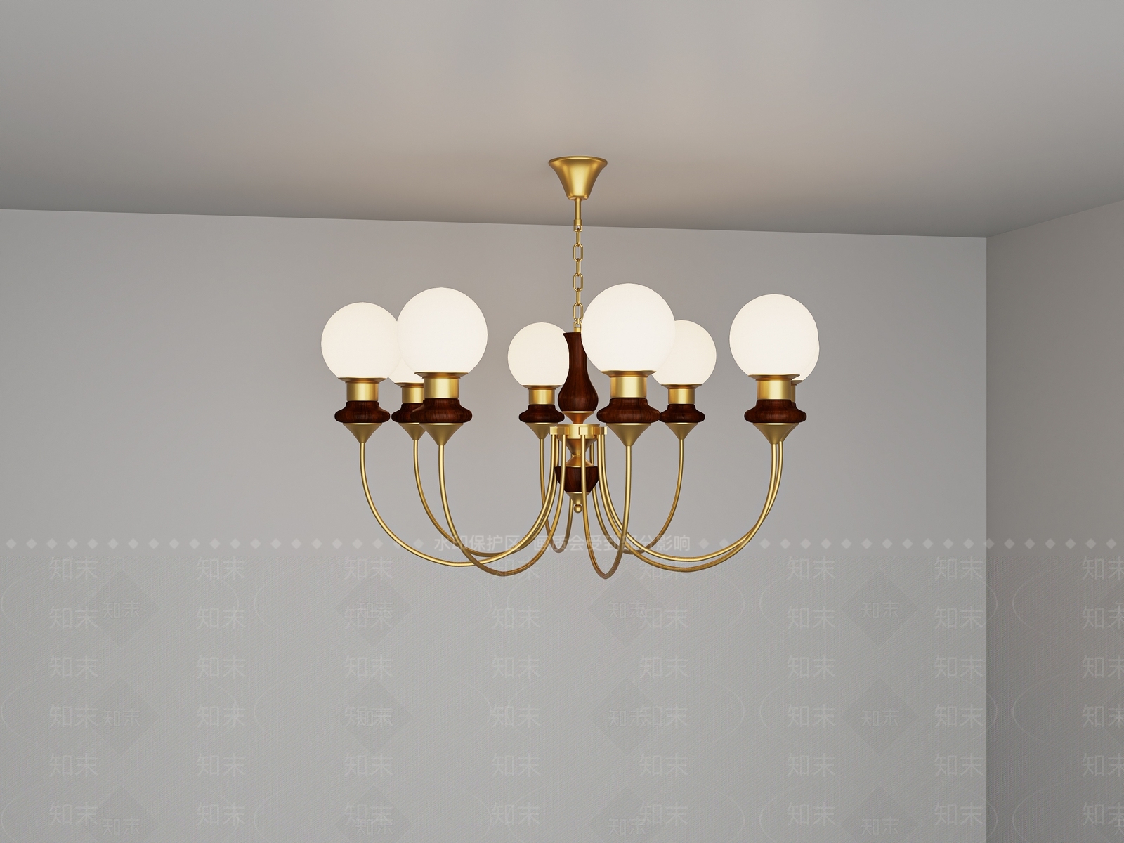 法式北欧客厅吊灯3D模型下载【ID:1188235906】