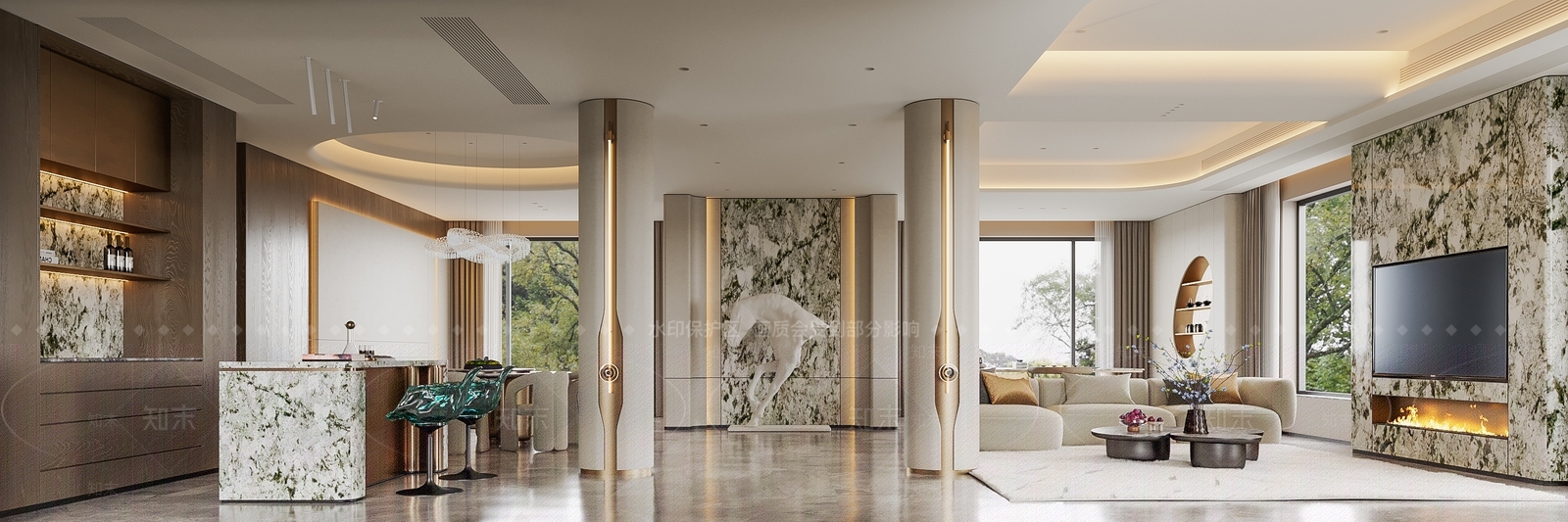 意式别墅客餐厅3D模型下载【ID:1188237422】