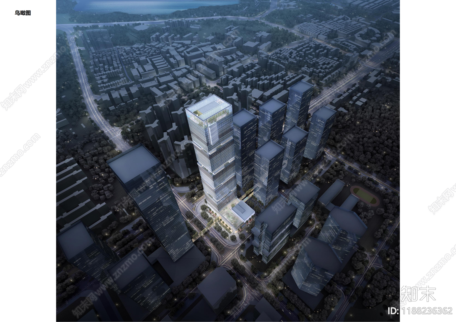 现代办公楼建筑施工图下载【ID:1188236362】