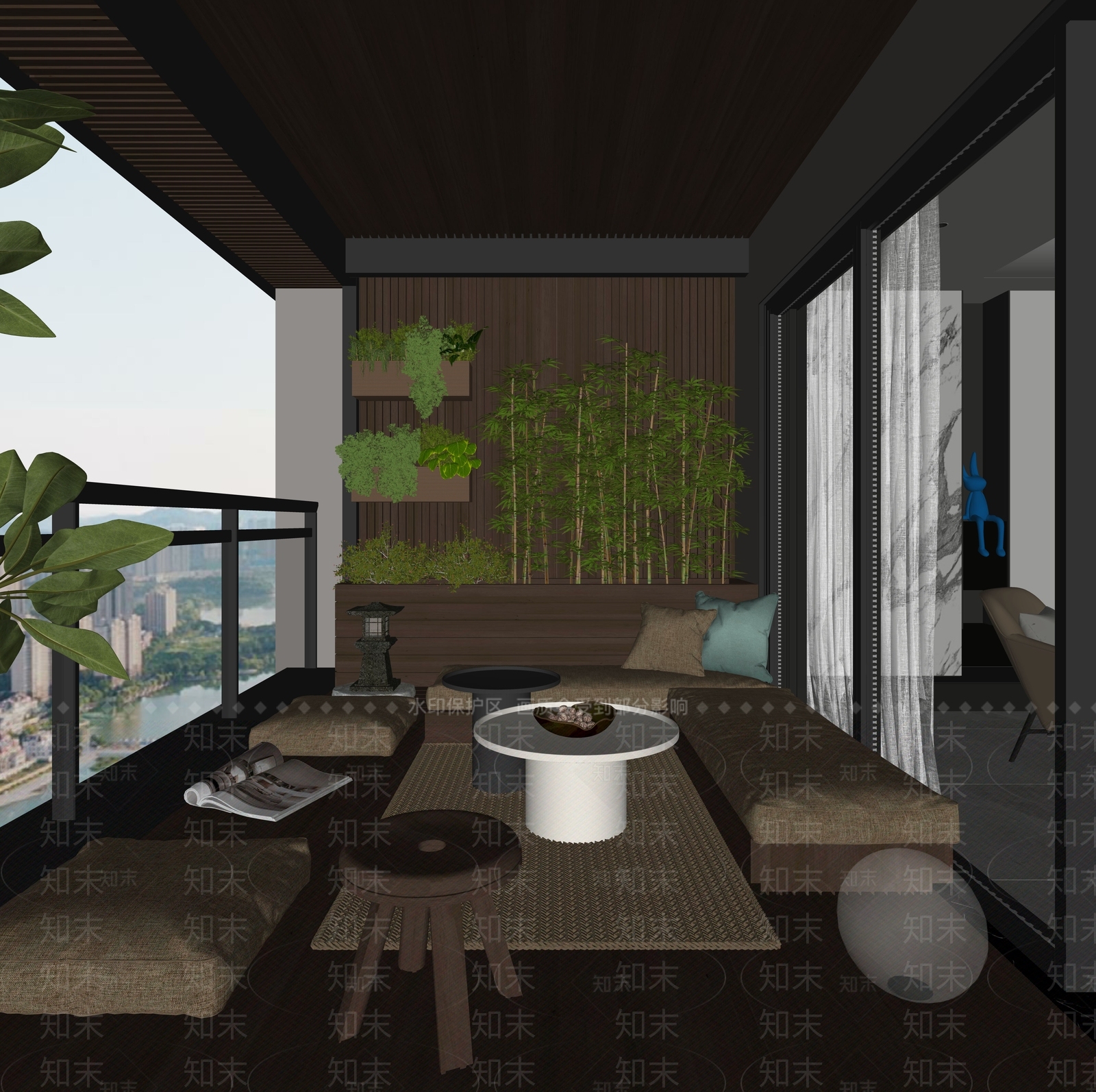 现代家居阳台SU模型下载【ID:1188238721】