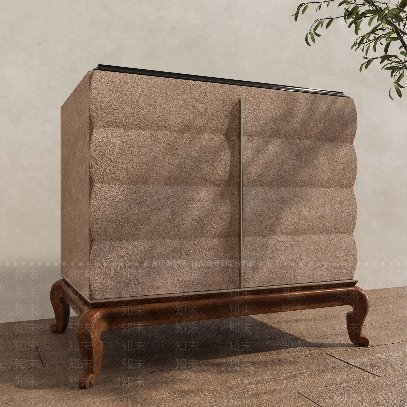 复古中古床头柜3D模型下载【ID:1188240726】