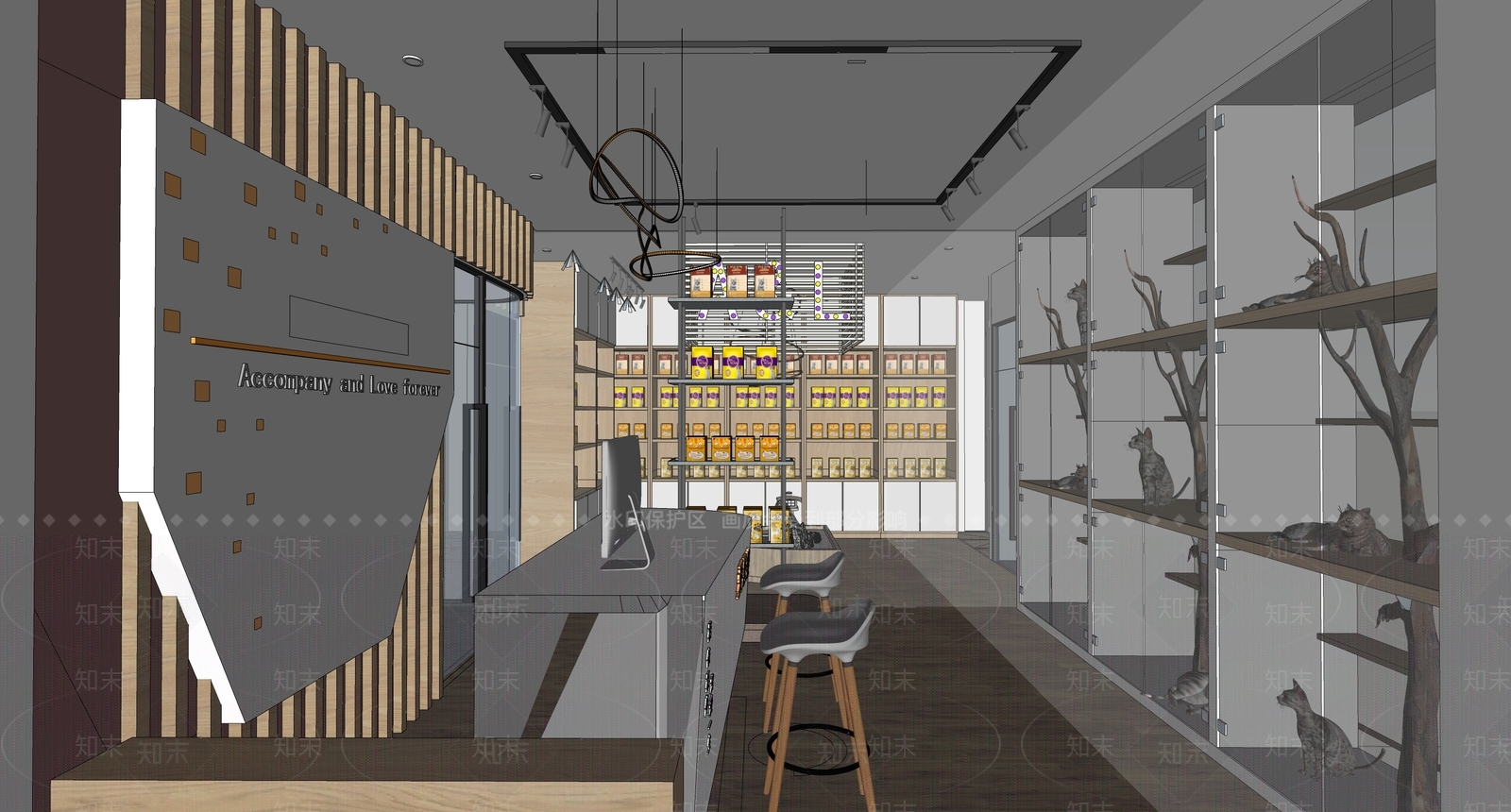 现代简约宠物店SU模型下载【ID:1188243936】