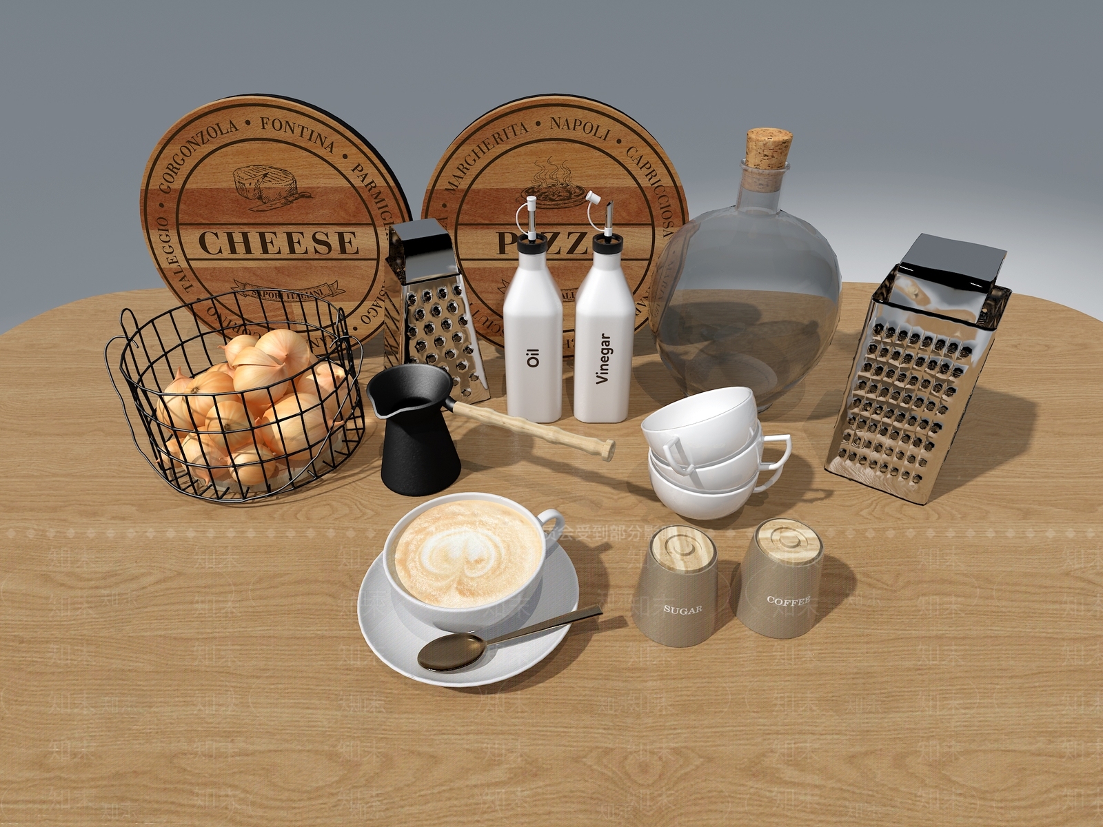 厨房用品3D模型下载【ID:1188245319】