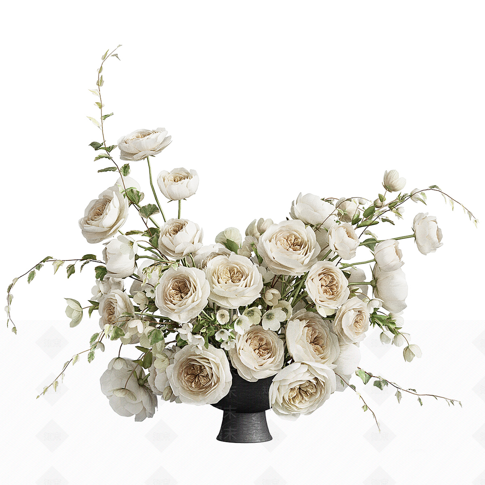 现代新中式花艺3D模型下载【ID:1188250311】